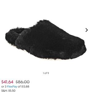 NIB-JSlides slippers- black- size 6